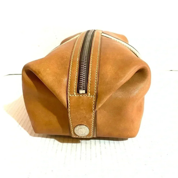 Coach vintage brown unisex striped toiletry travel make up bag - Picture 5 of 8